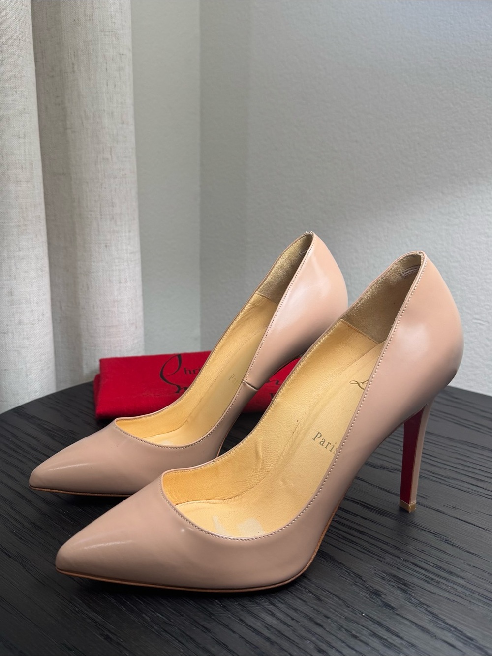 Christian Louboutin Pigalle 100 Pumps Leather Nude 38.5